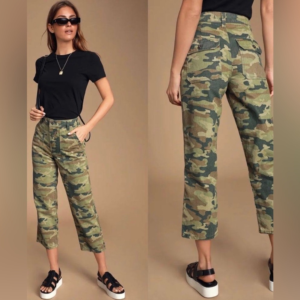 NWT Free People Remy Cropped Camo Pant Size 24 - Picture 1 of 10